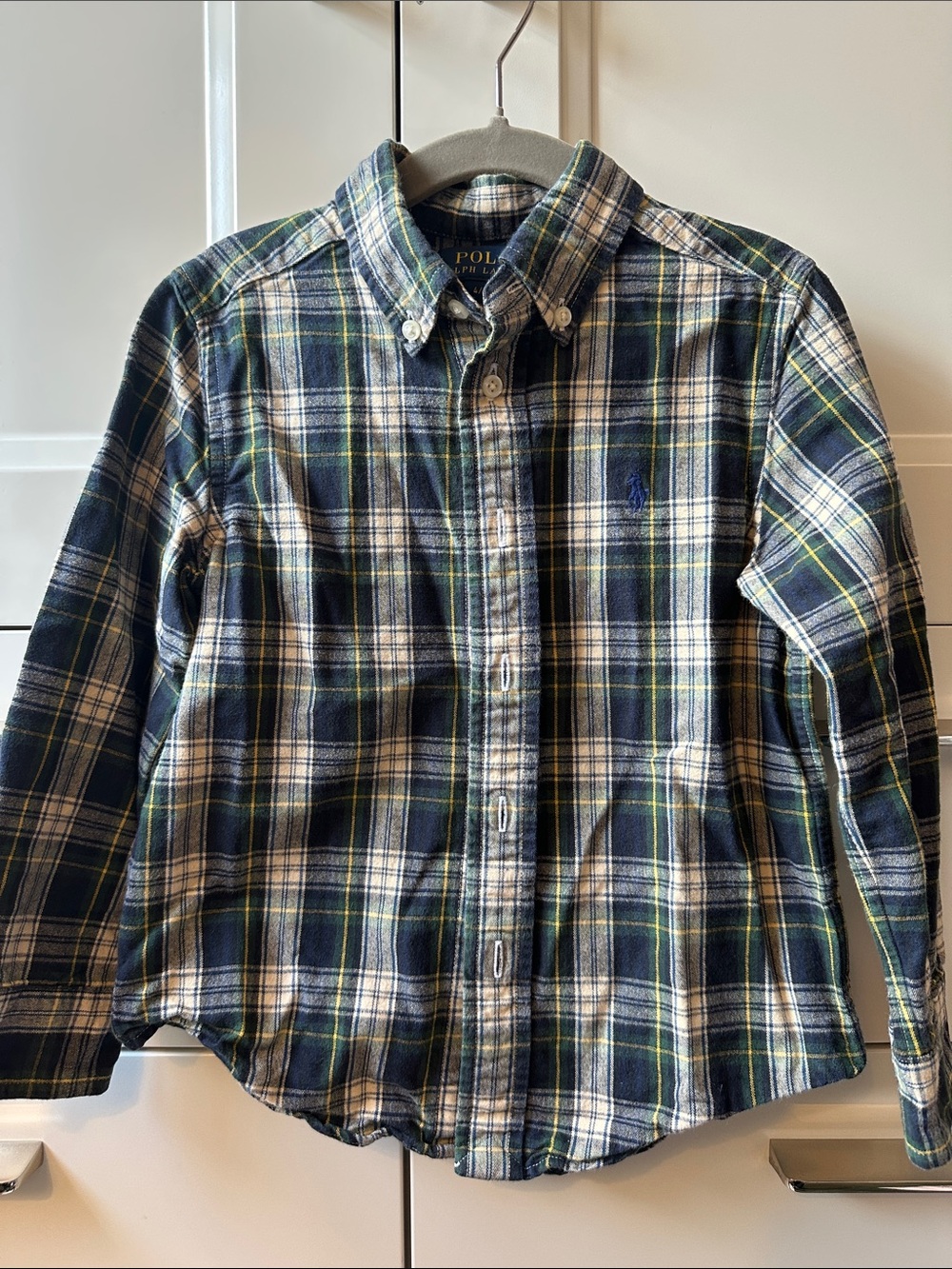 Polo Ralph Lauren Boys Navy & Green Plaid Button-Down Oxford Shirt